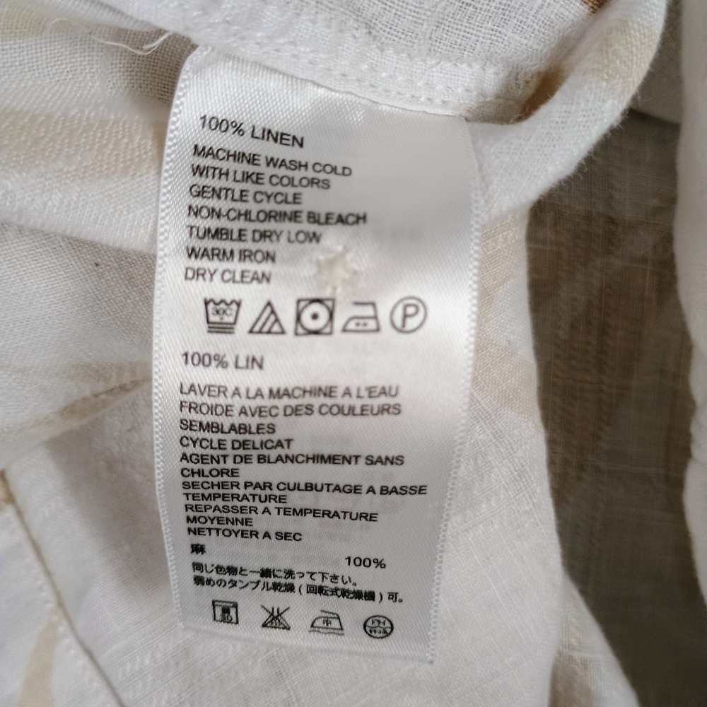 Tommy Bahama 100% Linen Shirt Mens XXL Bamboo Hawaiian Casual Short Sleeve Beige - Picture 12 of 14